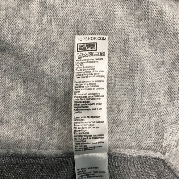 Topshop Sheer Back High Low Grey Sweater Size 6 - Picture 8 of 8